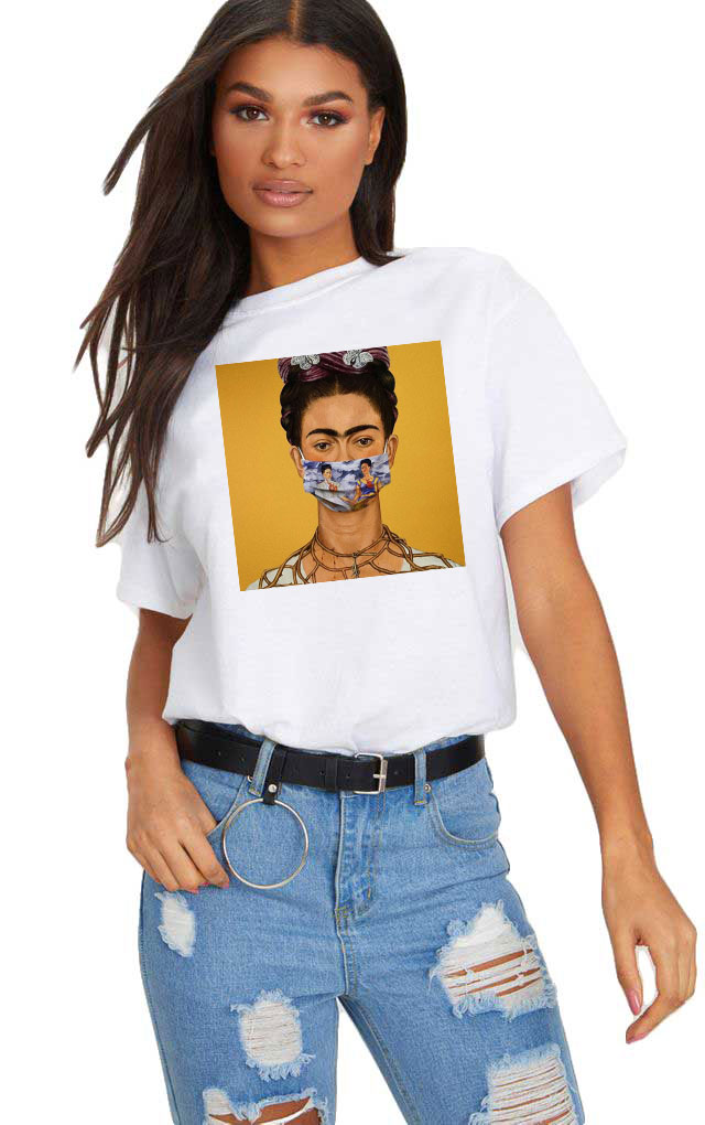 Tricou dama alb - Frida in Pandemie
